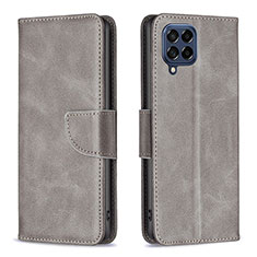 Coque Portefeuille Livre Cuir Etui Clapet B04F pour Samsung Galaxy M53 5G Gris