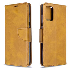 Coque Portefeuille Livre Cuir Etui Clapet B04F pour Samsung Galaxy S20 5G Brun Clair