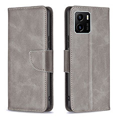 Coque Portefeuille Livre Cuir Etui Clapet B04F pour Vivo iQOO U5x Gris