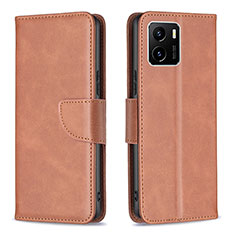 Coque Portefeuille Livre Cuir Etui Clapet B04F pour Vivo iQOO U5x Marron