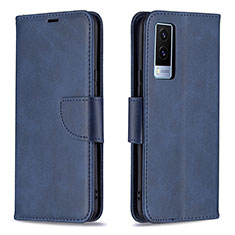 Coque Portefeuille Livre Cuir Etui Clapet B04F pour Vivo V21e 5G Bleu