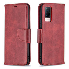 Coque Portefeuille Livre Cuir Etui Clapet B04F pour Vivo V21s 5G Rouge