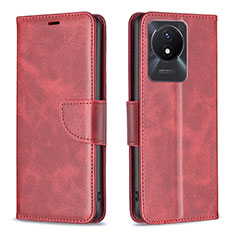 Coque Portefeuille Livre Cuir Etui Clapet B04F pour Vivo Y02 Rouge