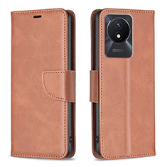 Coque Portefeuille Livre Cuir Etui Clapet B04F pour Vivo Y02A Marron