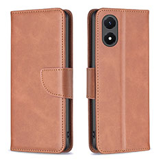 Coque Portefeuille Livre Cuir Etui Clapet B04F pour Vivo Y02S Marron