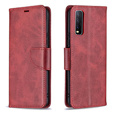 Coque Portefeuille Livre Cuir Etui Clapet B04F pour Vivo Y12s (2021) Rouge