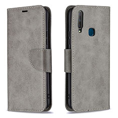 Coque Portefeuille Livre Cuir Etui Clapet B04F pour Vivo Y15 Gris