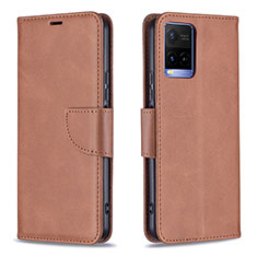 Coque Portefeuille Livre Cuir Etui Clapet B04F pour Vivo Y21 Marron