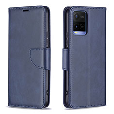 Coque Portefeuille Livre Cuir Etui Clapet B04F pour Vivo Y21s Bleu