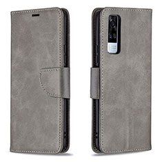 Coque Portefeuille Livre Cuir Etui Clapet B04F pour Vivo Y31 (2021) Gris