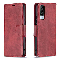 Coque Portefeuille Livre Cuir Etui Clapet B04F pour Vivo Y31 (2021) Rouge