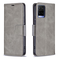 Coque Portefeuille Livre Cuir Etui Clapet B04F pour Vivo Y33s Gris