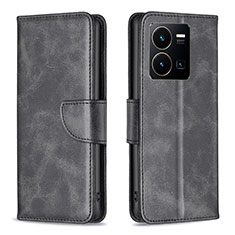 Coque Portefeuille Livre Cuir Etui Clapet B04F pour Vivo Y35 4G Noir