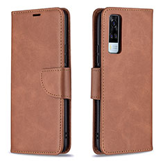 Coque Portefeuille Livre Cuir Etui Clapet B04F pour Vivo Y51A Marron