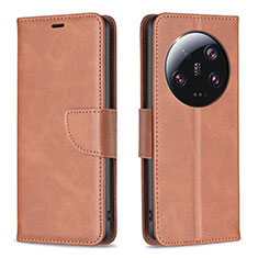 Coque Portefeuille Livre Cuir Etui Clapet B04F pour Xiaomi Mi 13 Ultra 5G Marron