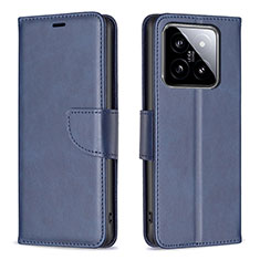 Coque Portefeuille Livre Cuir Etui Clapet B04F pour Xiaomi Mi 14 5G Bleu