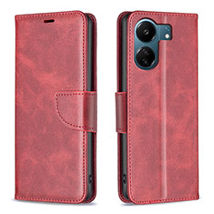 Coque Portefeuille Livre Cuir Etui Clapet B04F pour Xiaomi Poco C65 Rouge