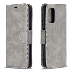 Coque Portefeuille Livre Cuir Etui Clapet B04F pour Xiaomi Poco M3 Gris