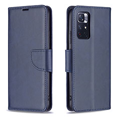 Coque Portefeuille Livre Cuir Etui Clapet B04F pour Xiaomi Poco M4 Pro 5G Bleu