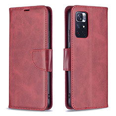 Coque Portefeuille Livre Cuir Etui Clapet B04F pour Xiaomi Poco M4 Pro 5G Rouge