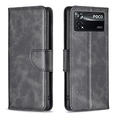 Coque Portefeuille Livre Cuir Etui Clapet B04F pour Xiaomi Poco X4 Pro 5G Noir