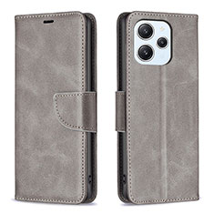 Coque Portefeuille Livre Cuir Etui Clapet B04F pour Xiaomi Redmi 12 4G Gris