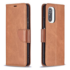 Coque Portefeuille Livre Cuir Etui Clapet B04F pour Xiaomi Redmi K40 5G Marron