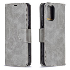 Coque Portefeuille Livre Cuir Etui Clapet B04F pour Xiaomi Redmi Note 10 4G Gris