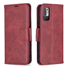 Coque Portefeuille Livre Cuir Etui Clapet B04F pour Xiaomi Redmi Note 10 5G Rouge