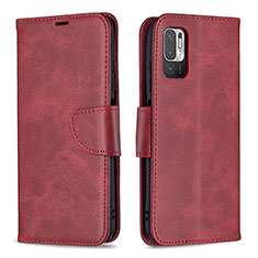 Coque Portefeuille Livre Cuir Etui Clapet B04F pour Xiaomi Redmi Note 10T 5G Rouge