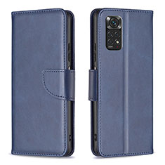 Coque Portefeuille Livre Cuir Etui Clapet B04F pour Xiaomi Redmi Note 11 4G (2022) Bleu