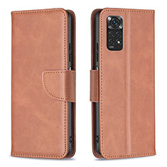 Coque Portefeuille Livre Cuir Etui Clapet B04F pour Xiaomi Redmi Note 11 4G (2022) Marron