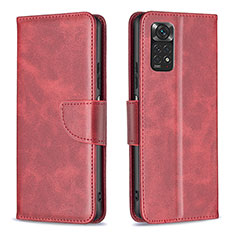 Coque Portefeuille Livre Cuir Etui Clapet B04F pour Xiaomi Redmi Note 11 4G (2022) Rouge