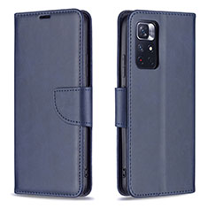 Coque Portefeuille Livre Cuir Etui Clapet B04F pour Xiaomi Redmi Note 11 5G Bleu