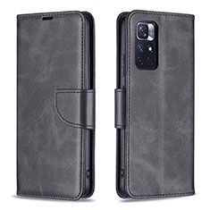 Coque Portefeuille Livre Cuir Etui Clapet B04F pour Xiaomi Redmi Note 11 5G Noir