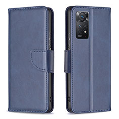 Coque Portefeuille Livre Cuir Etui Clapet B04F pour Xiaomi Redmi Note 11 Pro 4G Bleu