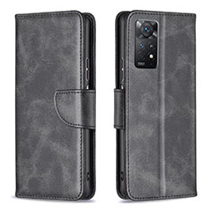 Coque Portefeuille Livre Cuir Etui Clapet B04F pour Xiaomi Redmi Note 11 Pro 4G Noir