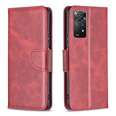 Coque Portefeuille Livre Cuir Etui Clapet B04F pour Xiaomi Redmi Note 11 Pro 5G Rouge