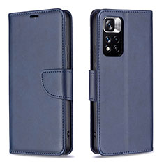 Coque Portefeuille Livre Cuir Etui Clapet B04F pour Xiaomi Redmi Note 11 Pro+ Plus 5G Bleu