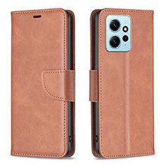 Coque Portefeuille Livre Cuir Etui Clapet B04F pour Xiaomi Redmi Note 12 4G Marron