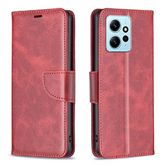 Coque Portefeuille Livre Cuir Etui Clapet B04F pour Xiaomi Redmi Note 12 4G Rouge