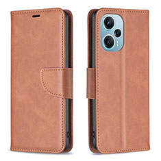 Coque Portefeuille Livre Cuir Etui Clapet B04F pour Xiaomi Redmi Note 12 Turbo 5G Marron