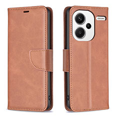 Coque Portefeuille Livre Cuir Etui Clapet B04F pour Xiaomi Redmi Note 13 Pro+ Plus 5G Marron