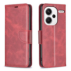 Coque Portefeuille Livre Cuir Etui Clapet B04F pour Xiaomi Redmi Note 13 Pro+ Plus 5G Rouge