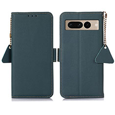 Coque Portefeuille Livre Cuir Etui Clapet B04H pour Google Pixel 7 Pro 5G Vert