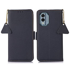 Coque Portefeuille Livre Cuir Etui Clapet B04H pour Nokia X30 5G Bleu