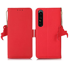 Coque Portefeuille Livre Cuir Etui Clapet B04H pour Sony Xperia 1 IV Rouge