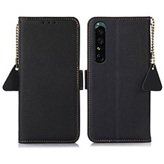 Coque Portefeuille Livre Cuir Etui Clapet B04H pour Sony Xperia 1 IV SO-51C Noir