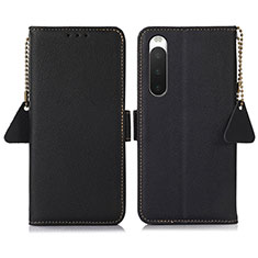 Coque Portefeuille Livre Cuir Etui Clapet B04H pour Sony Xperia 10 IV Noir