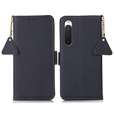 Coque Portefeuille Livre Cuir Etui Clapet B04H pour Sony Xperia 10 IV SO-52C Bleu